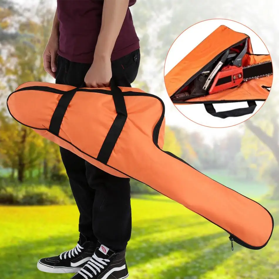 Portable Orange Oxford Chainsaw Carrying Bag Case Protective Storage