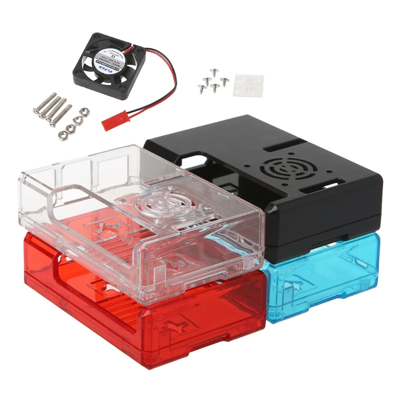 

ABS Case Clear Box Shell Cover With RPI CPU Cooling Fan For Raspberry Pi 2 / 3