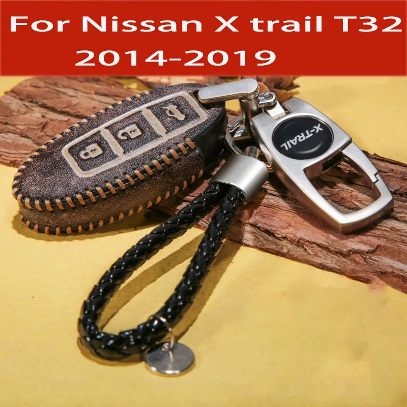 Чехол для автомобильного ключа ручной работы Nissan X trail T32 X-trail 2014-2019 кожаный набор