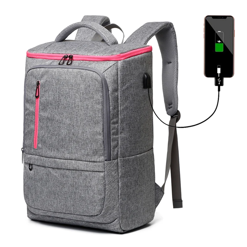 

Women External USB Charge Backpack Canvas Anti Theft Backpack Male Mochila Escolar Girls Laptop 15.6 School Backpack for Teens
