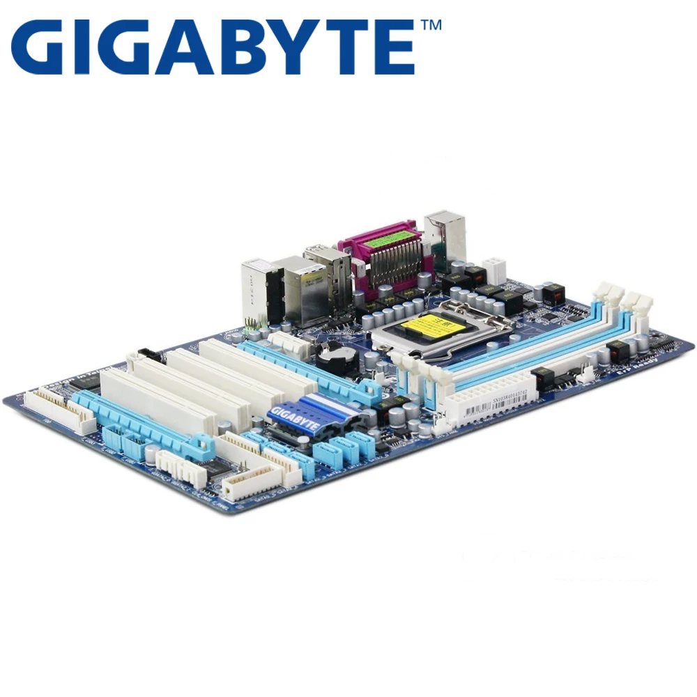 Десктопная Материнская плата GIGABYTE P55 Socket LGA 1156 i3 i5 i7 DDR3 16G ATX оригинальная UEFI BIOS б/у