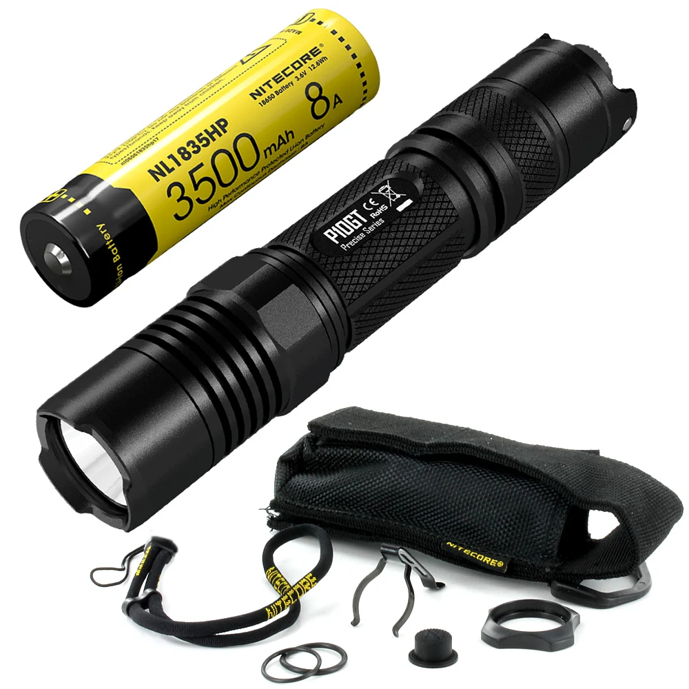 Распродажа Nitecore P10GT + 18650 Батарея 900Lm благодаря светодиоду CREE XPL HI V3 светодиодный тактический фонарь туристическая из алюминиевого сплава