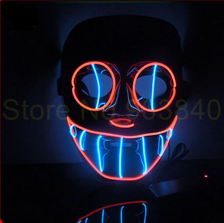 Новое поступление Хэллоуин призрак светильник светящаяся EL wire маска модный костюм с маской Guy Fawkes аноним маска для масок