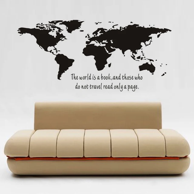 The World Is A Book Map Removable Pvc Decal Wall Sticker The World Is A Book Map Removable Pvc Decal Wall Sticker Home Decor Art For Living Room Decoration Jd2993