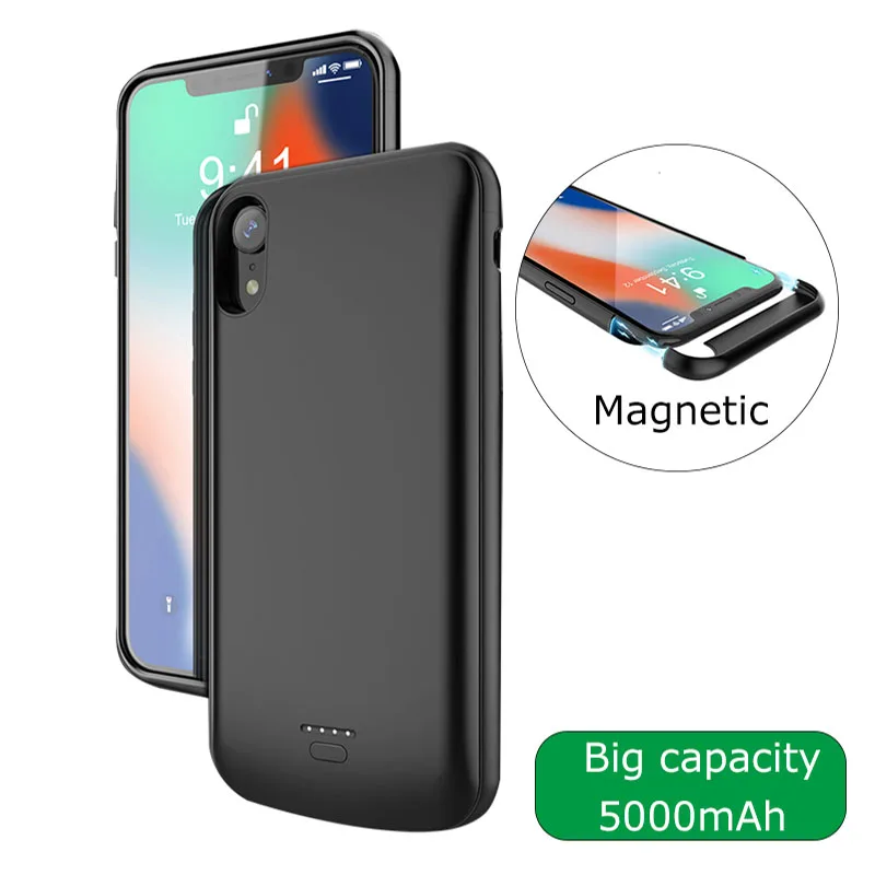 Чехол для аккумулятора 5000 мАч/4000 мАч iphone XR XS MAX магнитные Чехлы зарядного
