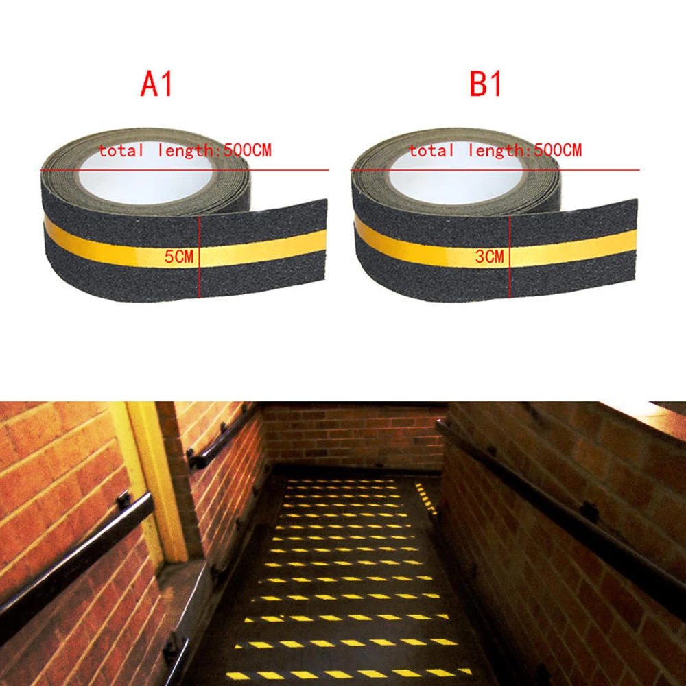 5M Safe Tread Non Skid Anti Slip Tape Adhesive Stickers Strip For Stairs Floor Stair Step Wear-resistant Anti-slip Strip