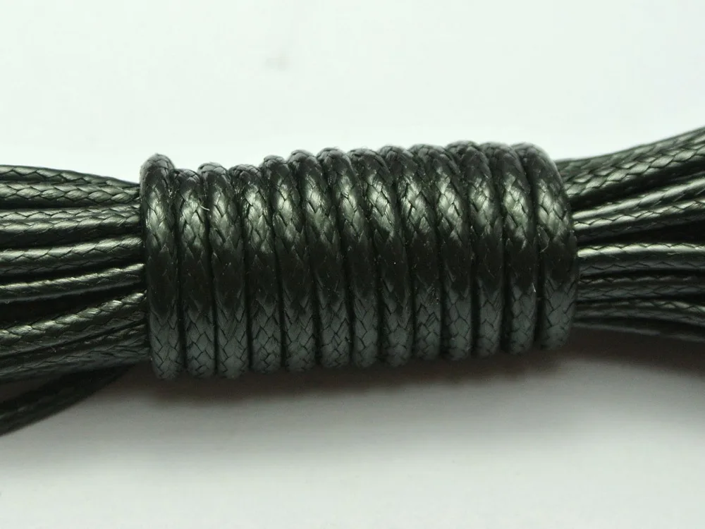 

10 Meters Black Korean Waxed Cord String Thread 2mm for Bracelet Necklace