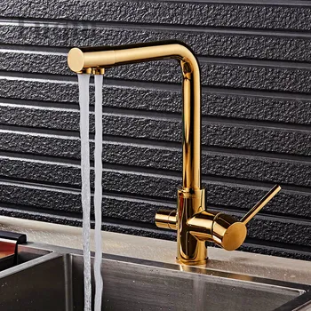 

Wholesale New Osmosis Solid Brass Swivel Square Style Sink Mixer Drinking Water Kitchen Faucet 3 Way Water Filter Tap