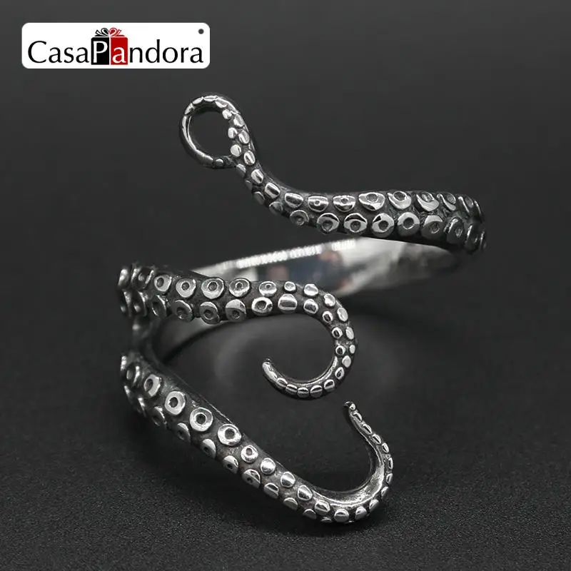 Щупальца осьминога кольцо из титановой стали регулируемый размер|ring resizable|octopus