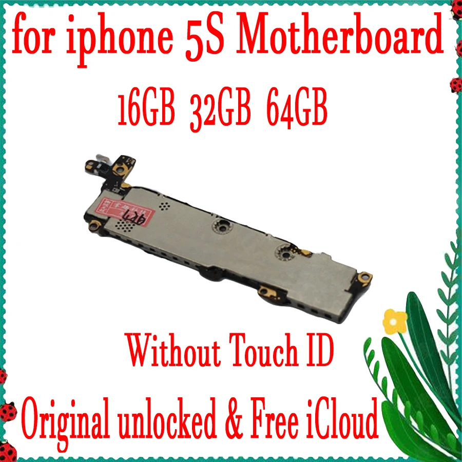 

Free iCloud for iphone 5S Motherboard with IOS System,Original unlocked for iphone 5S Mainboard without Touch ID,5S Logic board