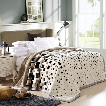 

Raschel Winter Warm Throw -Grey- Extra Soft Brush Fabric, Super Warm Bed Blanket, Lightweight Couch Blanket, Easy Care