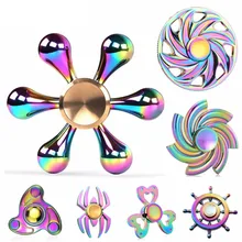 Fidget Spiners Colorful Star Batman heart shape Rainbow Wheel Alloy Metal Finger Hand Spinner Anti Stress relief gift Toy LED