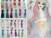 1pcs 15cm 100cm BJD Wigs High temperature Fashion colourful straight Hair Piece For 1 3 1