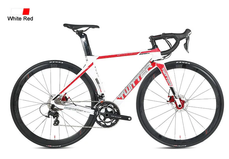 Твиттер Sniper2.0 диск 700c полный карбоновый дорожный велосипед 105-5800 22 скорости через ось аэро карбоновая рама гоночный велосипед - Цвет: 5800-22S White Red