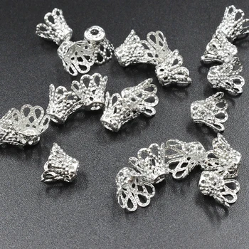 

FLTMRH 50pcs 5*7mm Trumpet Flower Bead Caps End Caps Fitting Jewe lry Making Accessories Handmade Necklace & Bracelet Findings