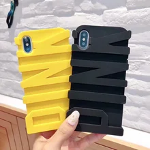 3D розовый письмо Мягкая силиконовая Резина чехол для телефона для iphone X 5 5S SE 8 7 Plus 6 6 s 10 плюс задняя обложки мобильный чехол для телефона Капа