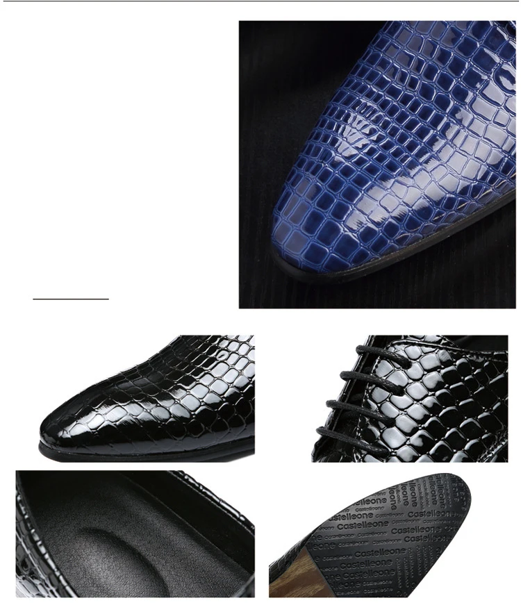 Мужские туфли на шнуровке с острым носком и узором «крокодиловая кожа»; яркие деловые модельные туфли из натуральной кожи; свадебные туфли; большие размеры 38-48