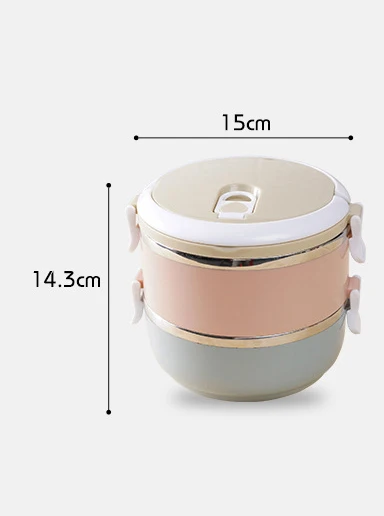2 layers Портативный японский Bento Box герметичный из нержавеющей стали тепловой Ланч боксы дети еда контейнер для хранения студентов контейнер для обеда - Цвет: 2 layers