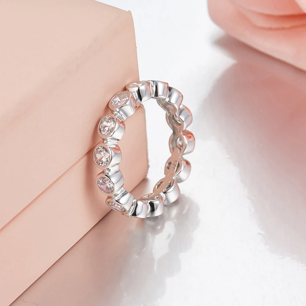 

Unique Wedding Party Band Solid Silver CZ Zircon Jewelry Love TF Rings for Women Bague Zircon Aneis de Prata Bijoux Anillos logo