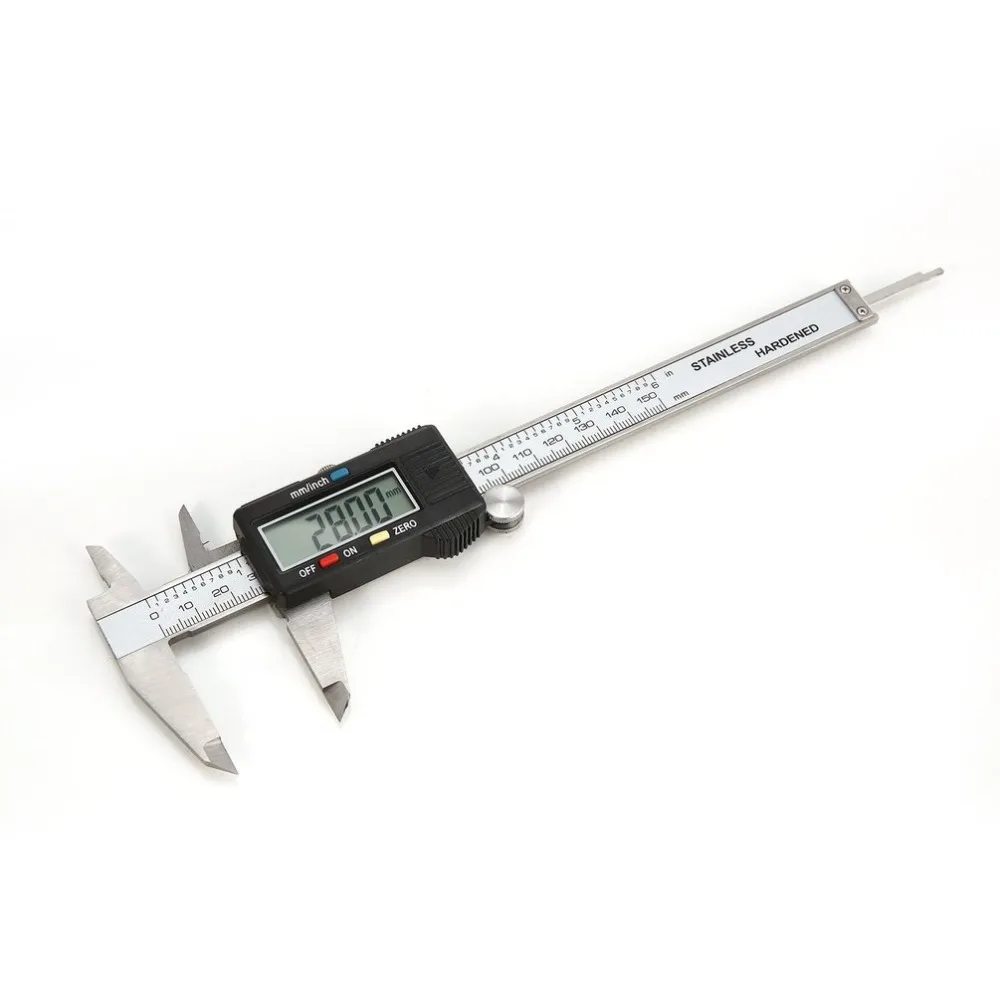 Stainless Steel Digital Display Fraction Caliper 150mm MM / Inch Score