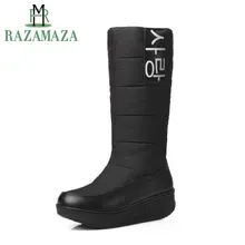 ZALAVOR Women Winter Snow Boots Thick Fur Inside Platform Shoes Woman Wedges Heel Mid Calf Botas Female Footwear Size 35-40 mid calf ladies winter shoes fur snow winter boots thicken warm botas size 9 5 wedges platform cotton women boots blue kbt1083
