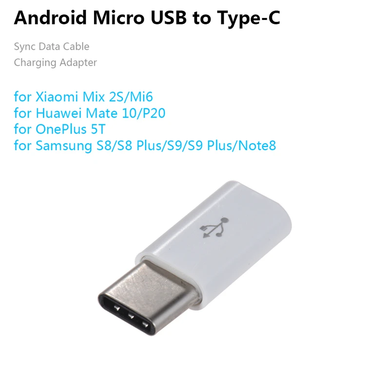 Micro USB к type C Синхронизация данных конвертер зарядки адаптер совместимый для Xiaomi