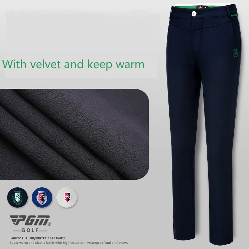 

2018 PGM Women's velvet Golf pants lady slim spring pants high elastic sports trousers size XS-XL
