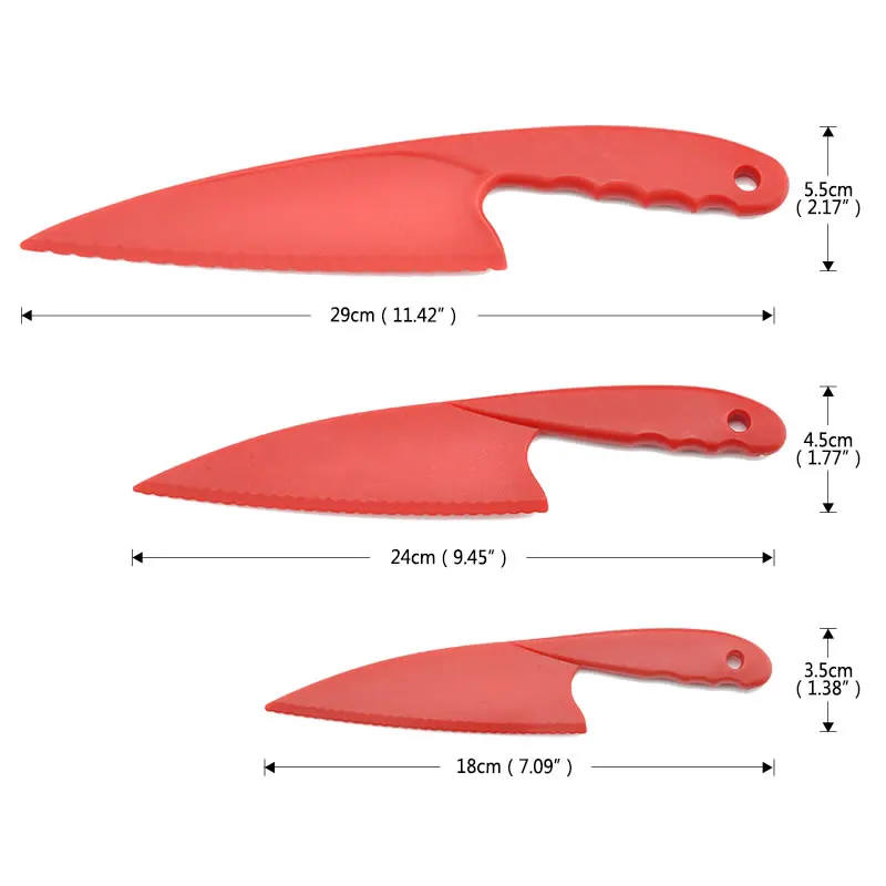Upspirit 3 шт./компл. зубчатое лезвие PP Ножи легкая по весу простая ручка свадебный торт резак для выпечки инструменты для выпечки для тортов пирог сервер