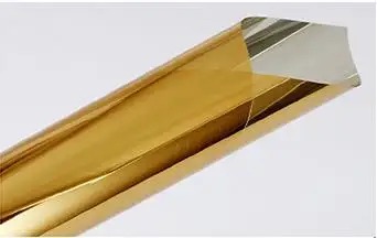 60 см x 5 м Водонепроницаемая оконная пленка одностороннее зеркало серебро изоляционные наклейки УФ-отражающие окно конфиденциальности тонировочные пленки - Цвет: gold