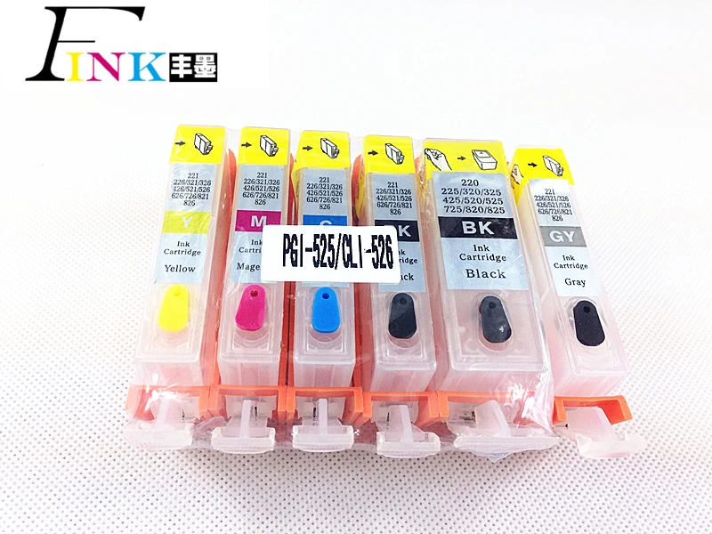 6pcs PGI 225 refillable ink cartridge for Canon MG8120 MG6120 MG6220