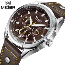 2018 MEGIR Top Luxury Brand Men Watches Man Fashion Quartz Watch Mens Simple Business Wristwatches Male Clock Relogio Masculino