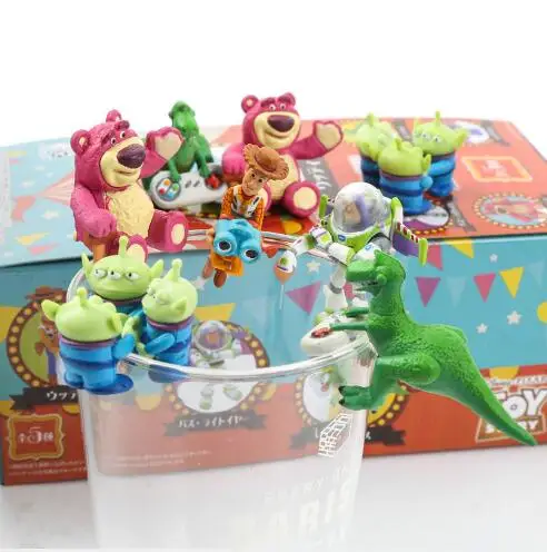 

8PCS/SET Toy Story 3 Woody Buzz Lightyear Cup Doll Cute PVC Action Figure Doll Collection Model Toy Doll Gifts Free Shipping