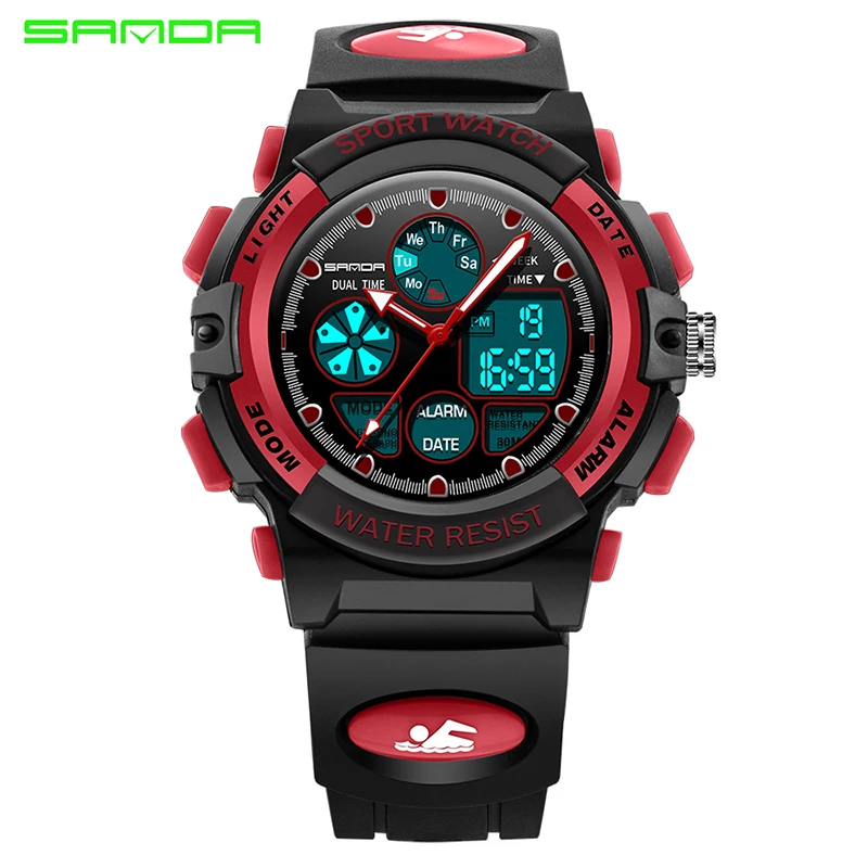 

Sanda Kids Watch Sports Shock Cartoon Led Digital Wristwatch Alarm Clock Boys Girls Dual Display Wristwatches Reloj Dropship