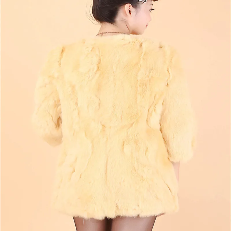 Manteau Fourrure Hiver Livraison Sept Gratuite gris Longues jaune Beige New Lapin noir De La Vêtements Dans 2016 T Manches shirt Dames Z6tBxwqwn