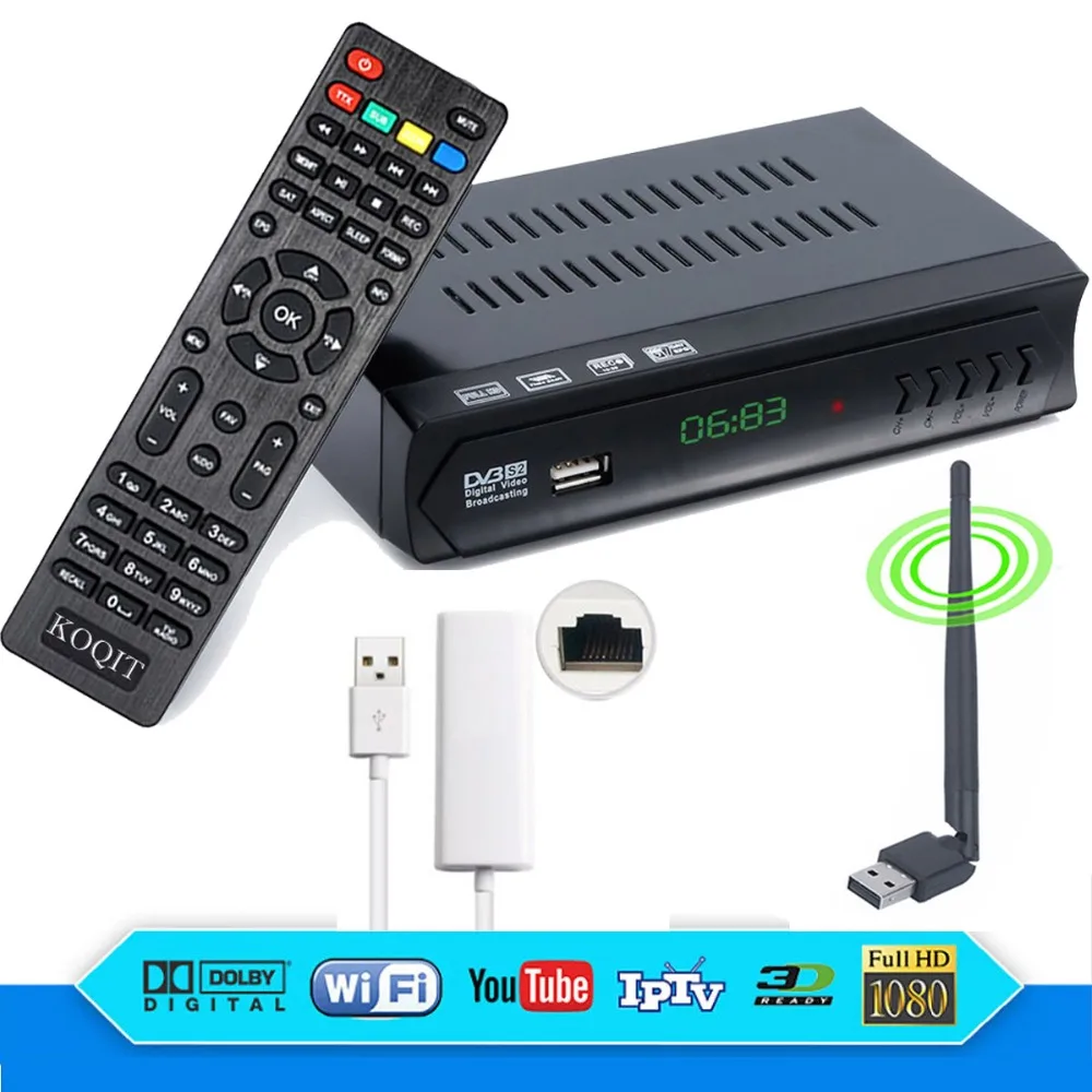 Koqit HD AC3 DVB-S2 Receptor Digital Satellite Receiver TV Tuner m3u IPTV Combo USB Wifi RJ45 Lan Youtube IKS CS Cline VU Biss Koqit HD AC3 DVB-S2 Receptor Digital Satellite Receiver TV Tuner m3u IPTV Combo USB Wifi RJ45 Lan Youtube IKS CS Cline VU Biss