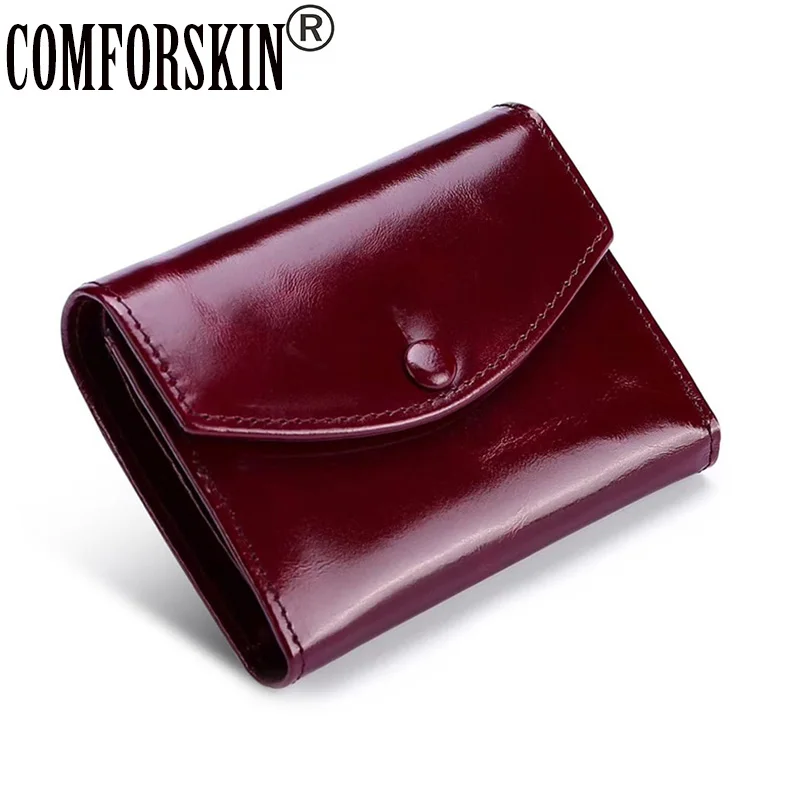 

COMFORSKIN New Arrivals Cowhide Short Style Women Wallet Genuine Oil Waxing Leather Multi-function Female Purse Hot Brand Wallet