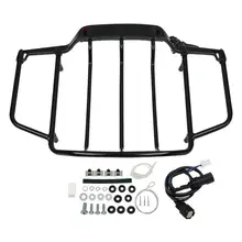 Motorcycle LED Light Air Wing Top Luggage Rack For Harley Touring Glide FLHT FLHX FLHR FLTR 14-18