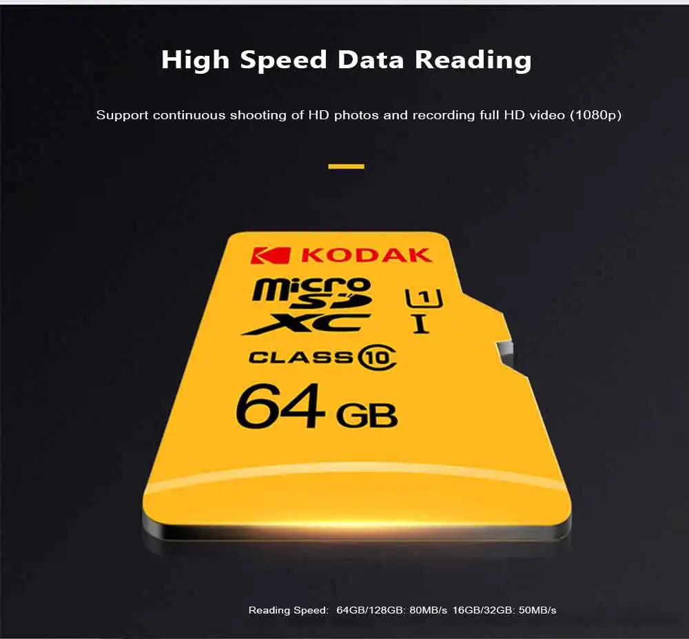 Kodak micro sd карта 16 ГБ 32 ГБ 64 ГБ 128 ГБ SDXC/SDHC class 10 флеш-карта памяти micro sd 32 Гб sdcard для смартфона/камеры