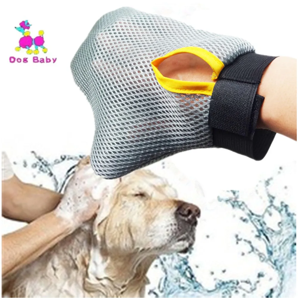 Pet Grooming Glove Gentle Deshedding Brush Glove Efficient Pet Hair