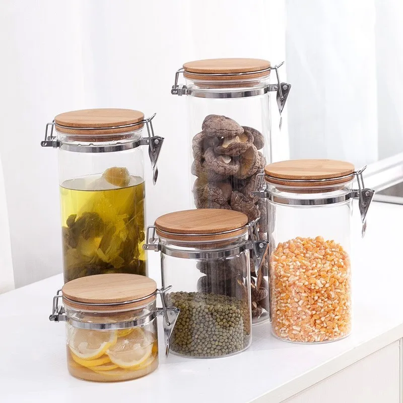 Storage Bottles Glass Container With Lid For Spices Confectioner