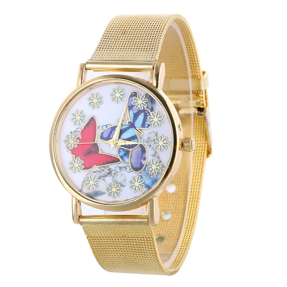 Relogio Feminino 2019 Butterfly Watches Women Luxury Stainless Steel Quartz Watch Ladies Clock