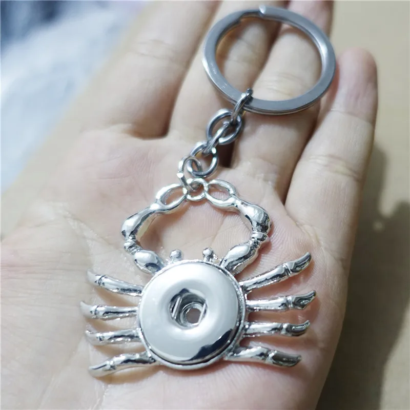 

Fashion Metal 18mm Snap Buttons Keyrings Crab Keychains Jewelry