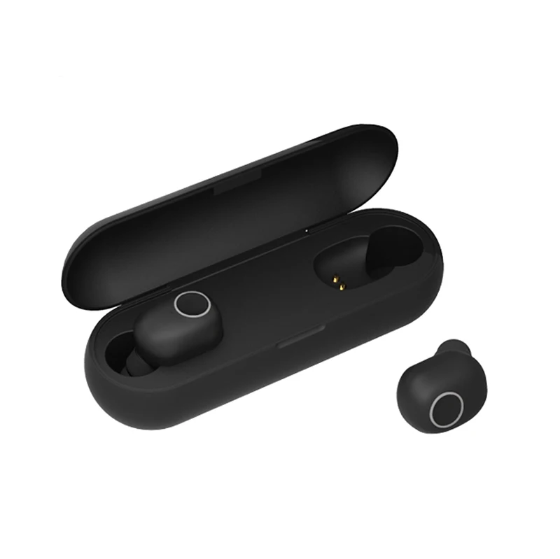 Беспроводные Bluetooth наушники TWS 5,0 наушники 3D стерео наушники с двойной микрофон HIFI мини гарнитура с зарядным устройством - Цвет: Черный