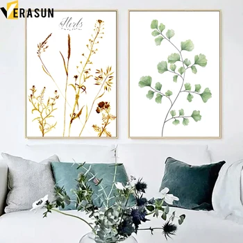 

ginkgo Leaf Plant Flower Wall Art Canvas Painting Posters And Prints Nordic Poster Wall Pictures For Living Room Home Decoration