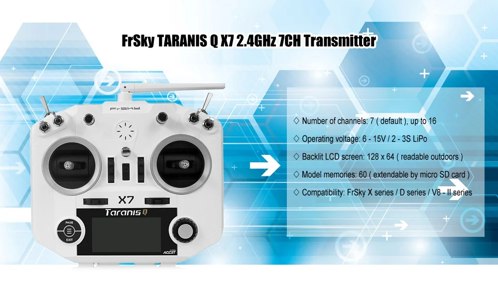 Feiying Frsky Taranis Q X7 QX7 2,4G 16Ch ACCST передатчик для радиоуправляемого дрона FPV