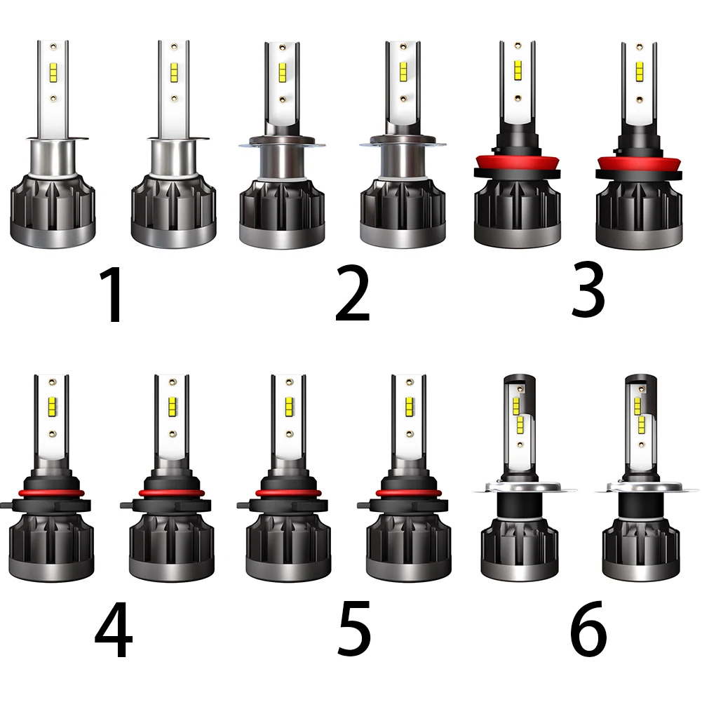 12V 24V 2 шт. светодиодный головной светильник лампочка H1 H7 H8/H11 9005/HB3 9006/HB4 H4 светодиодный авто светильник 40W 4000LM 6000 К Противотуманные фары Дневные Фары Лампы турбо светодиодный