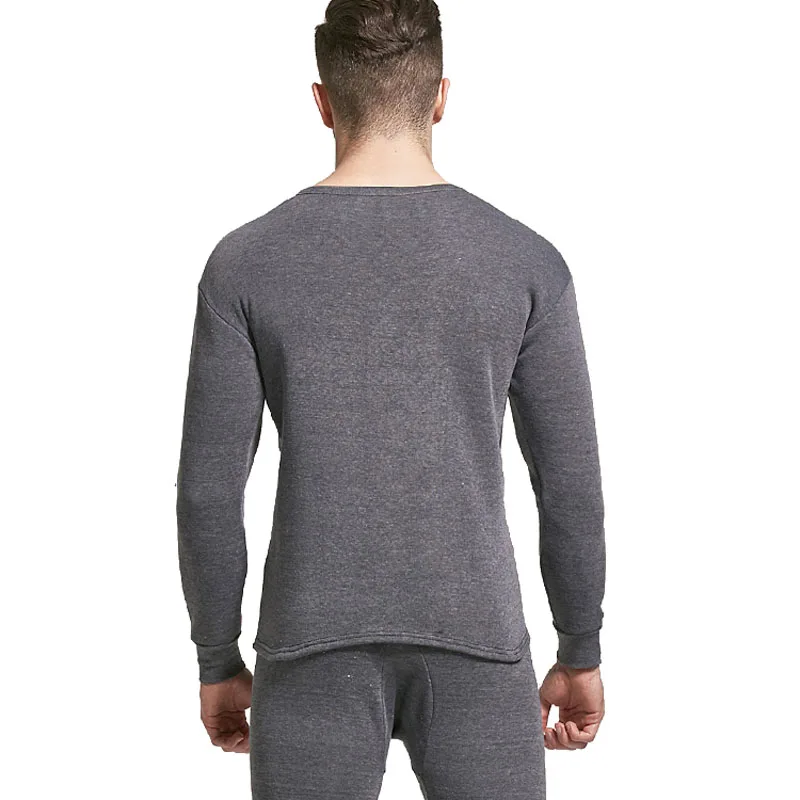 Czzlolo Winter Men Long Johns Thicken Mens Thermal Underwear Sets Plus Fluff Warm Long John O-Neck Thermal Undershirts Trousers