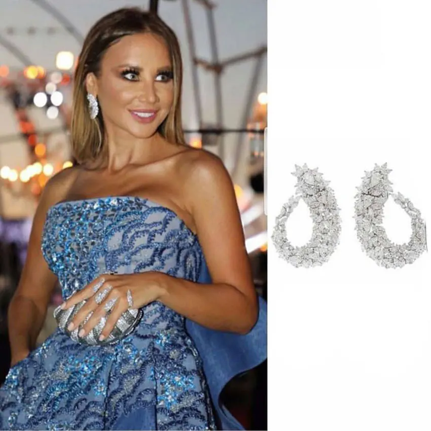 GODKI Famous Design font b Luxury b font Popular Geometry Flower Full Mirco Paved Cubic Zirconia
