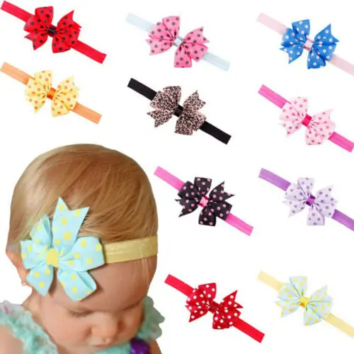 

0 Shipping Cute Kids Girl Baby Cute Soft Headband Bowknot Hair Band Accessories Headwear Hair Wear Elastic Gift