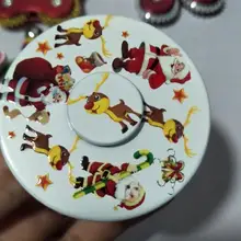 Мульти шаблон Рождество цинк счастливой атмосферой первой необходимости круглый щит Спиннер ручной металлический Обучающие игрушки, подарки